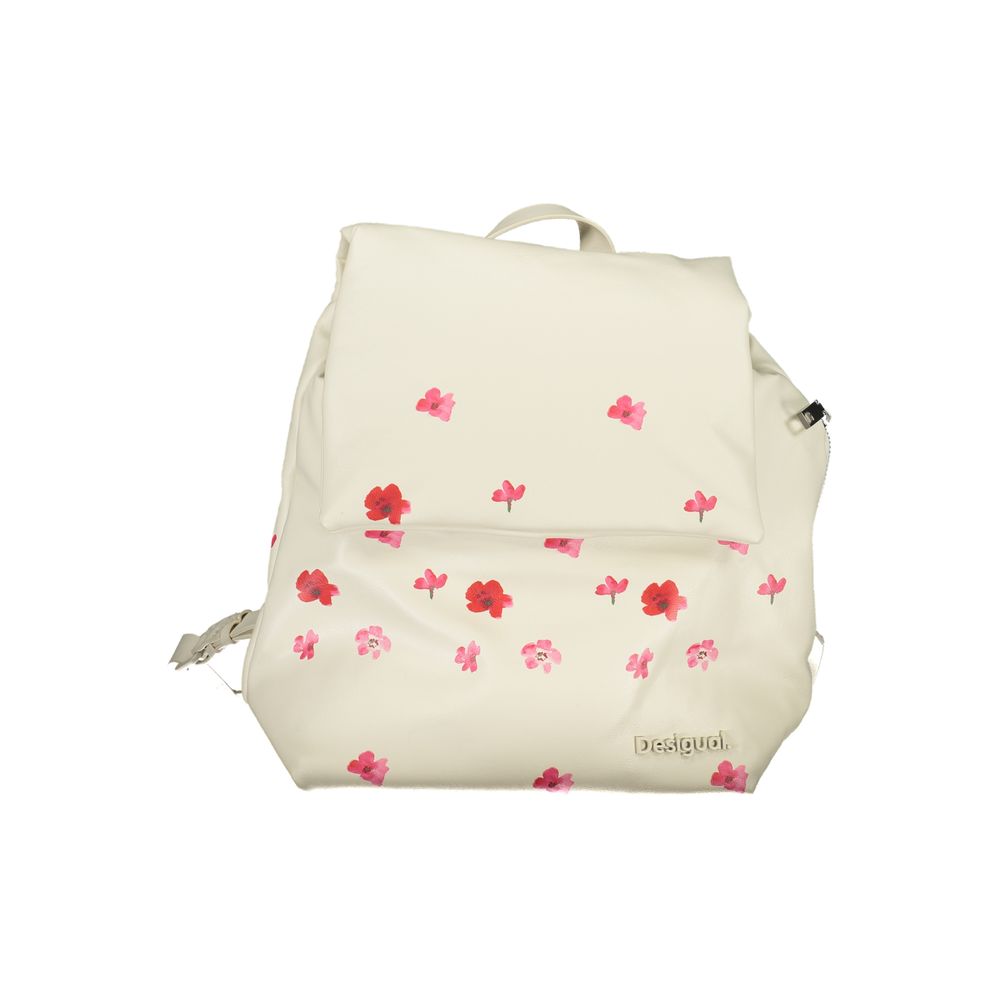 Desigual White Polyethylene Backpack Desigual Light Gray