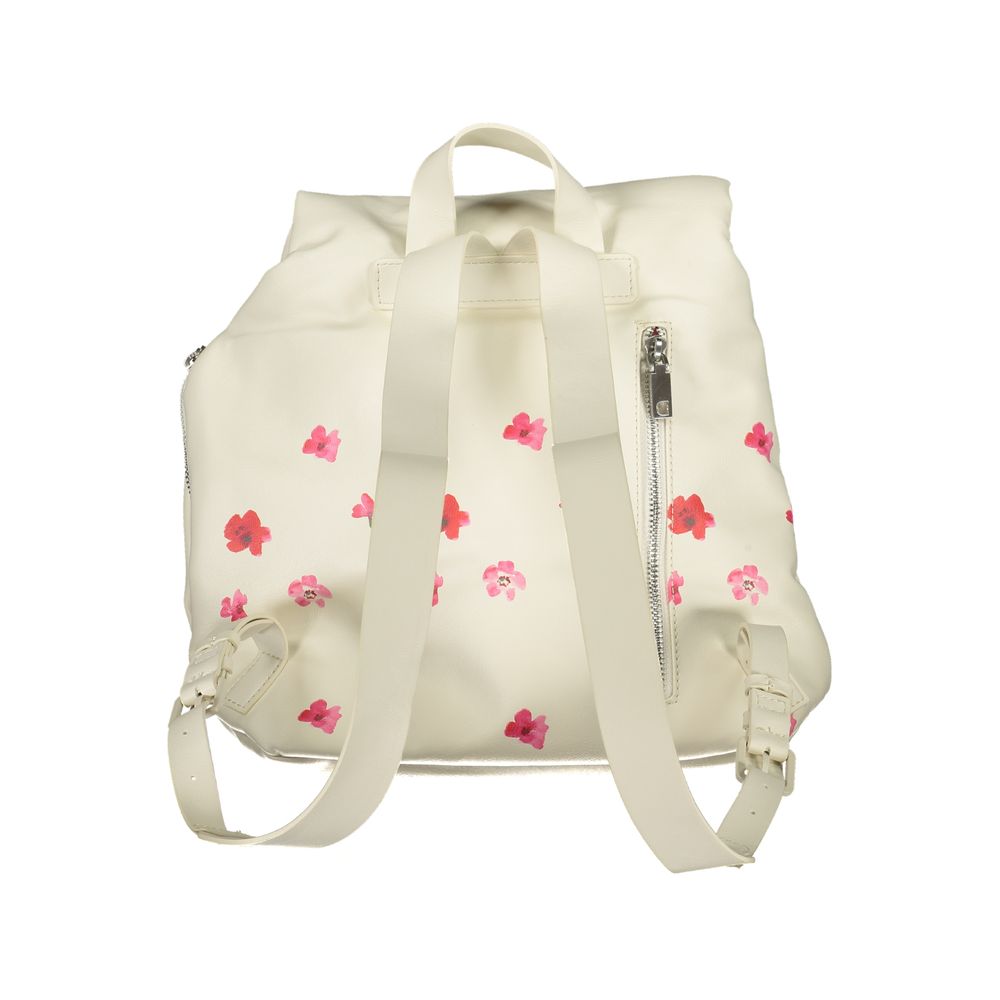 Desigual White Polyethylene Backpack Desigual Light Gray
