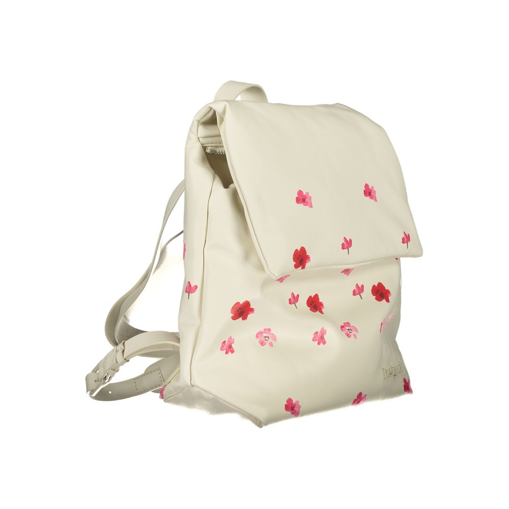 Desigual White Polyethylene Backpack Desigual Light Gray