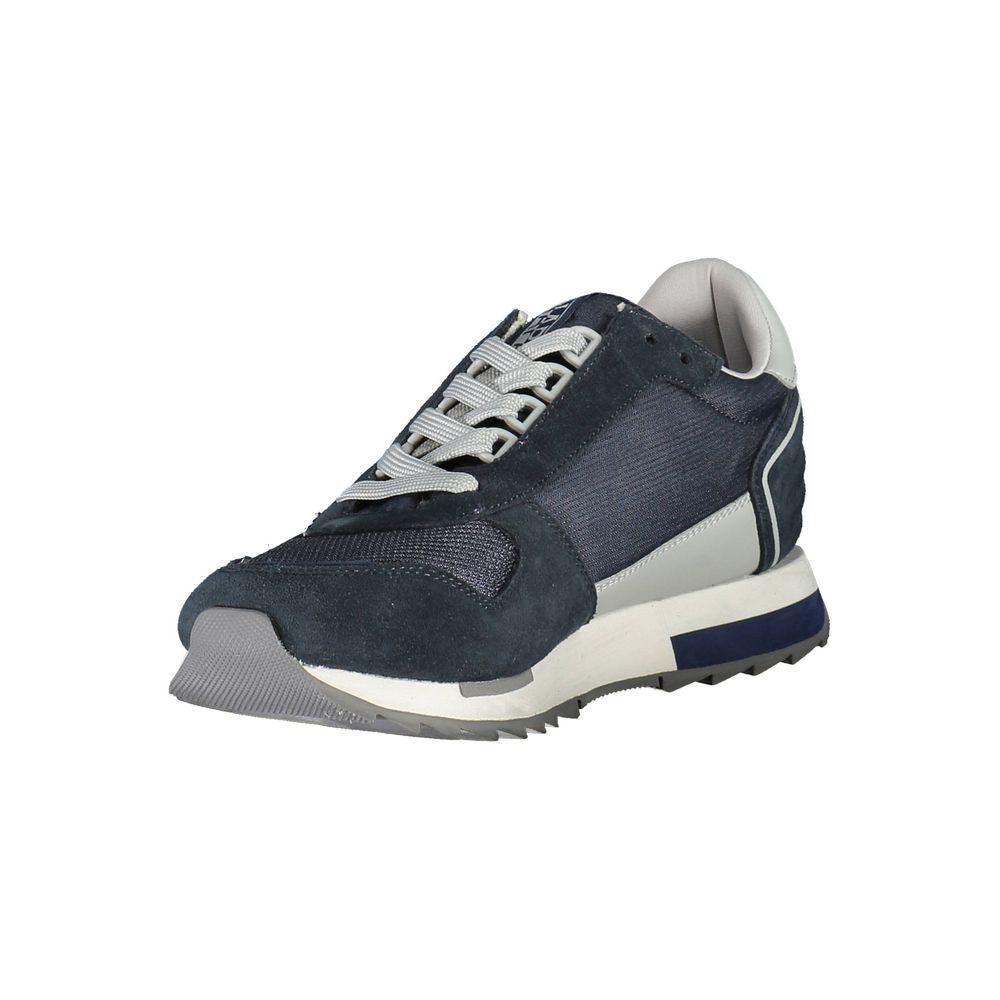 Napapijri Blue Polyester Men Sneaker Napapijri Dark Slate Gray