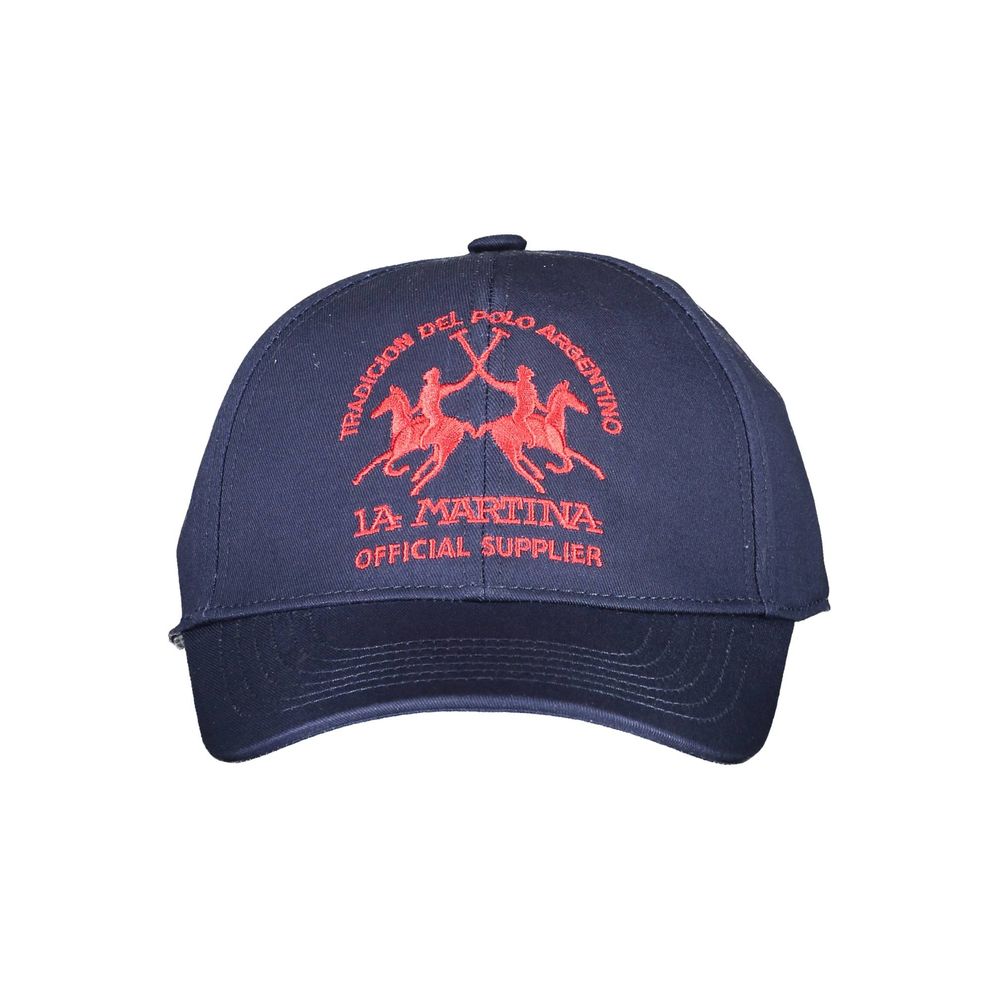 La Martina Blue Cotton Men Cap La Martina Dark Slate Gray
