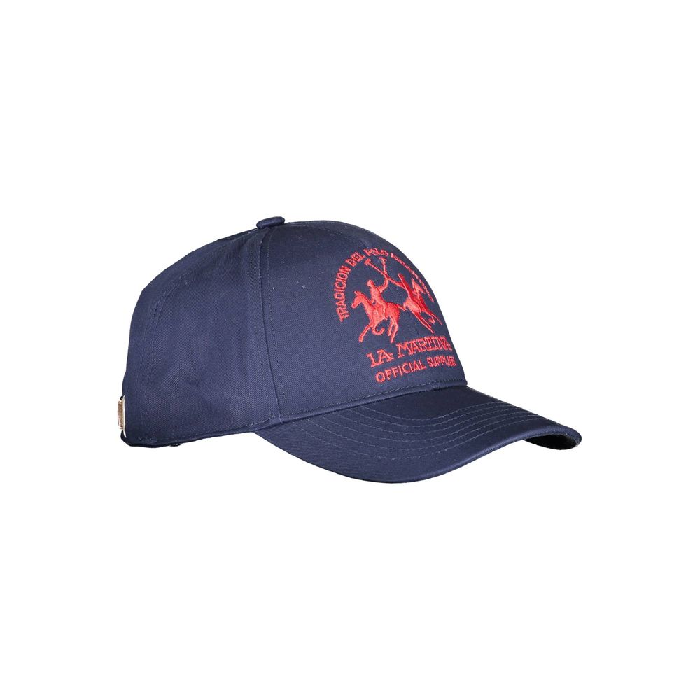 La Martina Blue Cotton Men Cap La Martina Dark Slate Gray