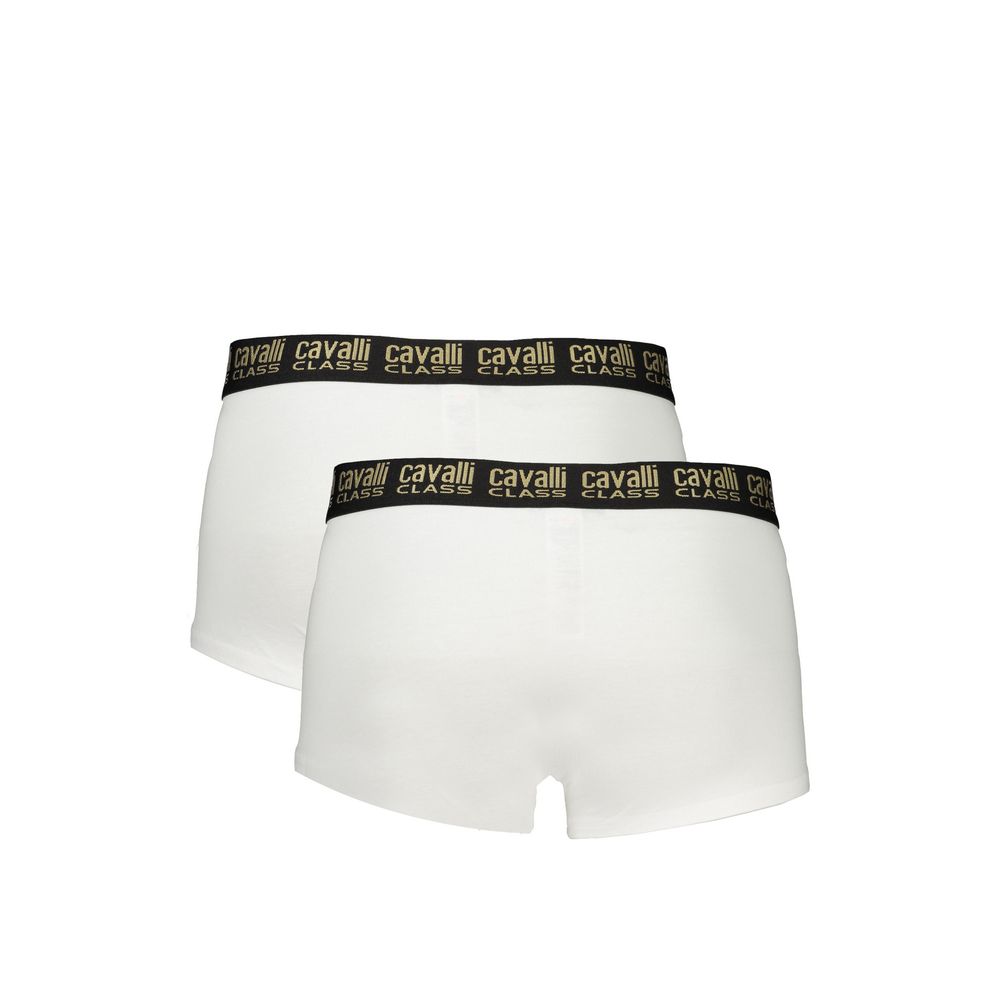 Cavalli Class White Cotton Men Boxer Pair Cavalli Class Beige