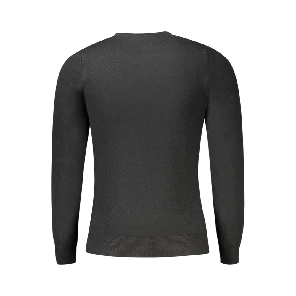 Cavalli Class Black Viscose Men Sweater Cavalli Class Dark Slate Gray