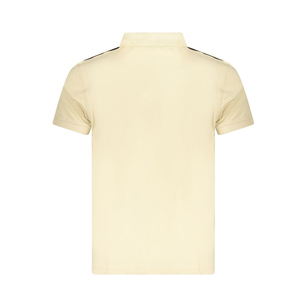 Cavalli Class Beige Cotton Men Polo Shirt Cavalli Class Antique White