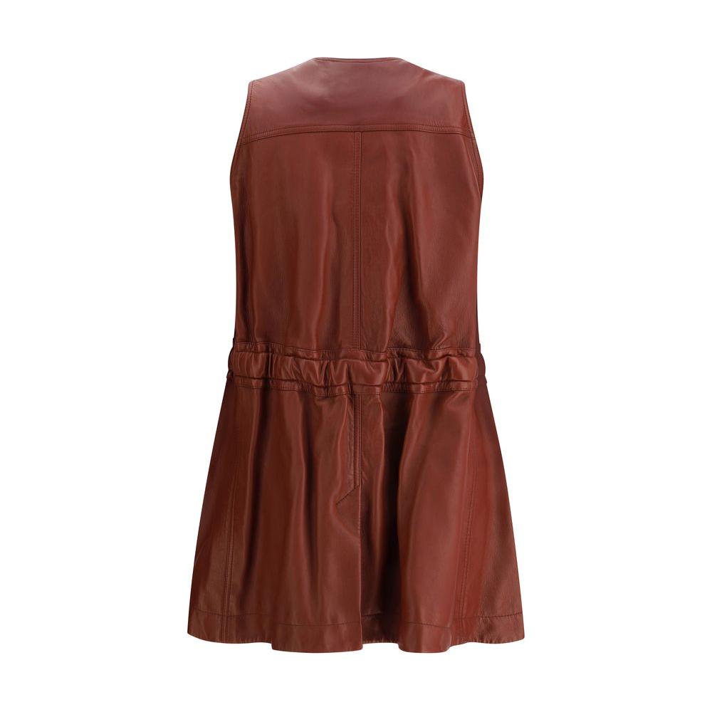 Chloé Leather Vest Chloé Saddle Brown