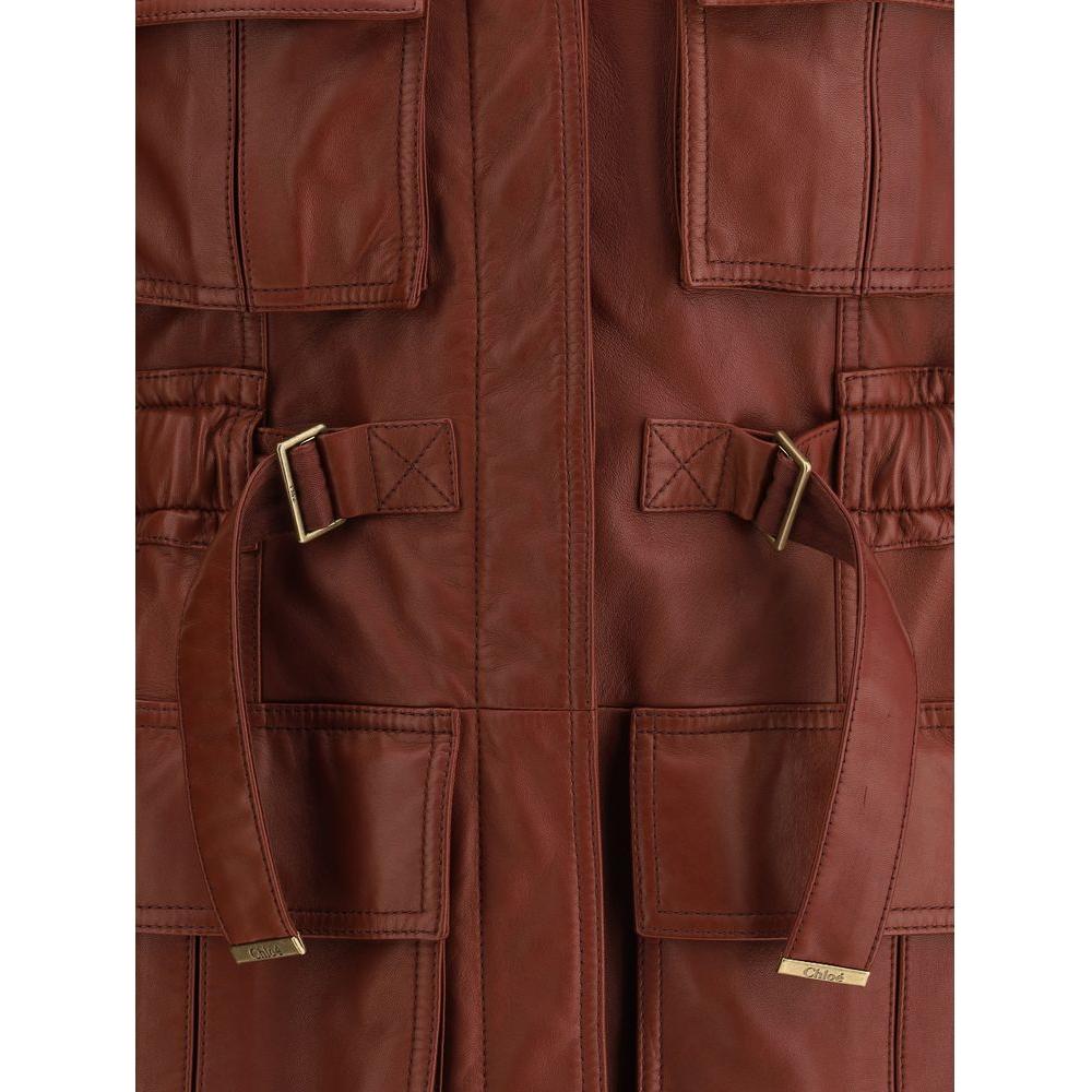 Chloé Leather Vest Chloé Saddle Brown