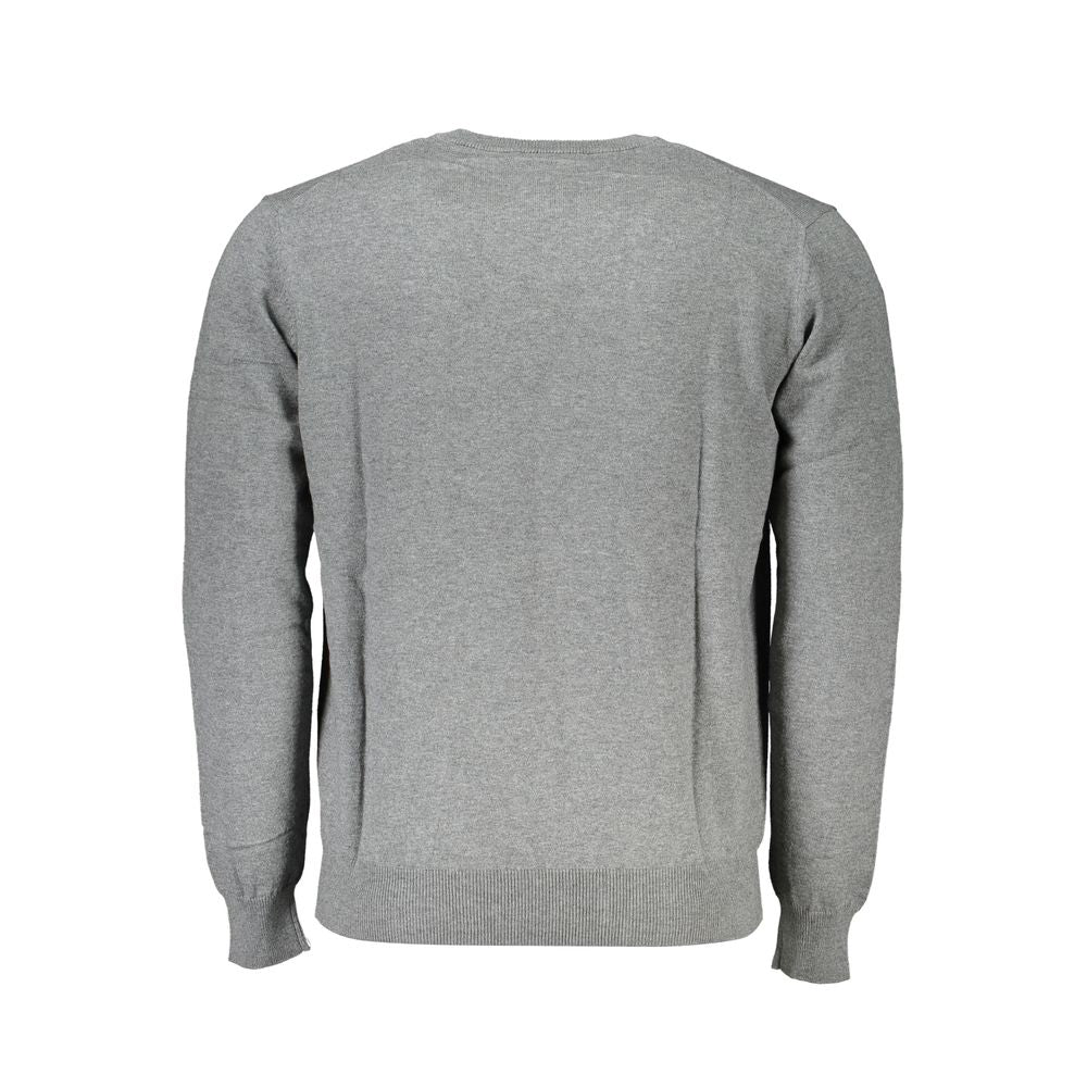 Harmont & Blaine V-Neck Cotton Blend Sophisticated Sweater Harmont & Blaine Dark Gray