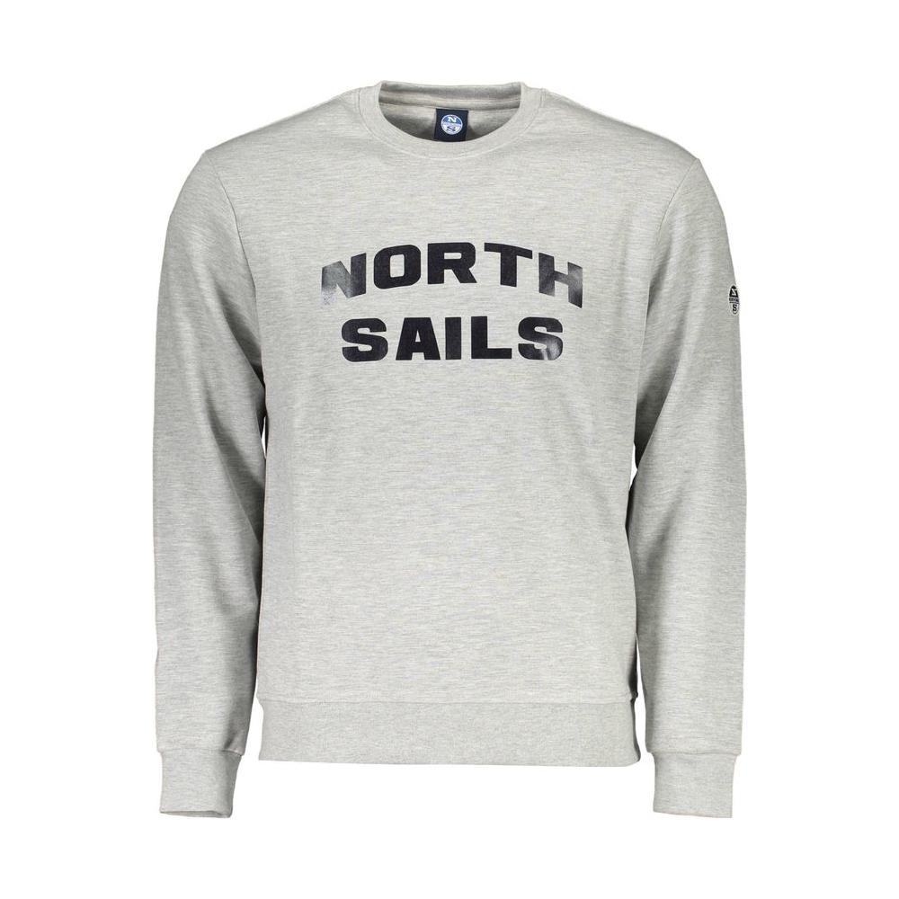 North Sails Gray Cotton Men Sweater North Sails Light Gray
