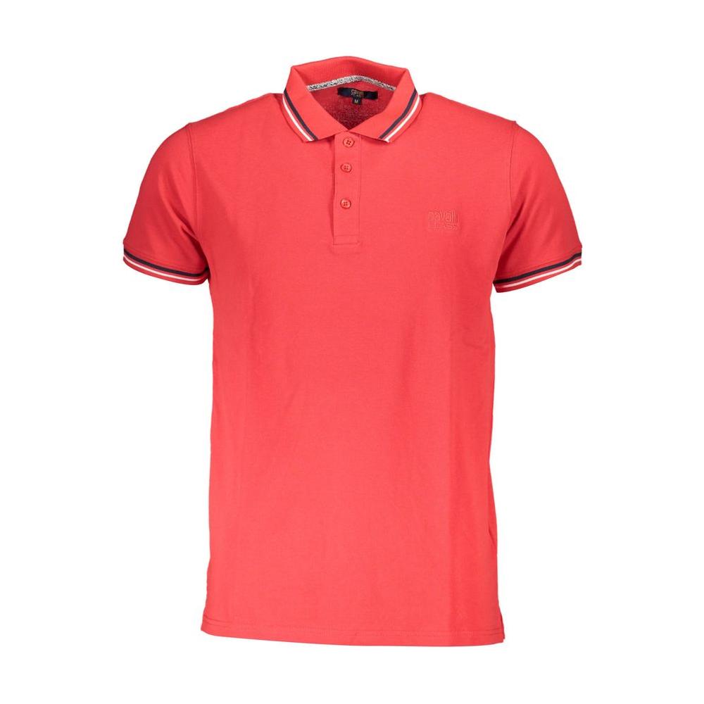 Cavalli Class Red Cotton Polo Shirt Cavalli Class Tomato