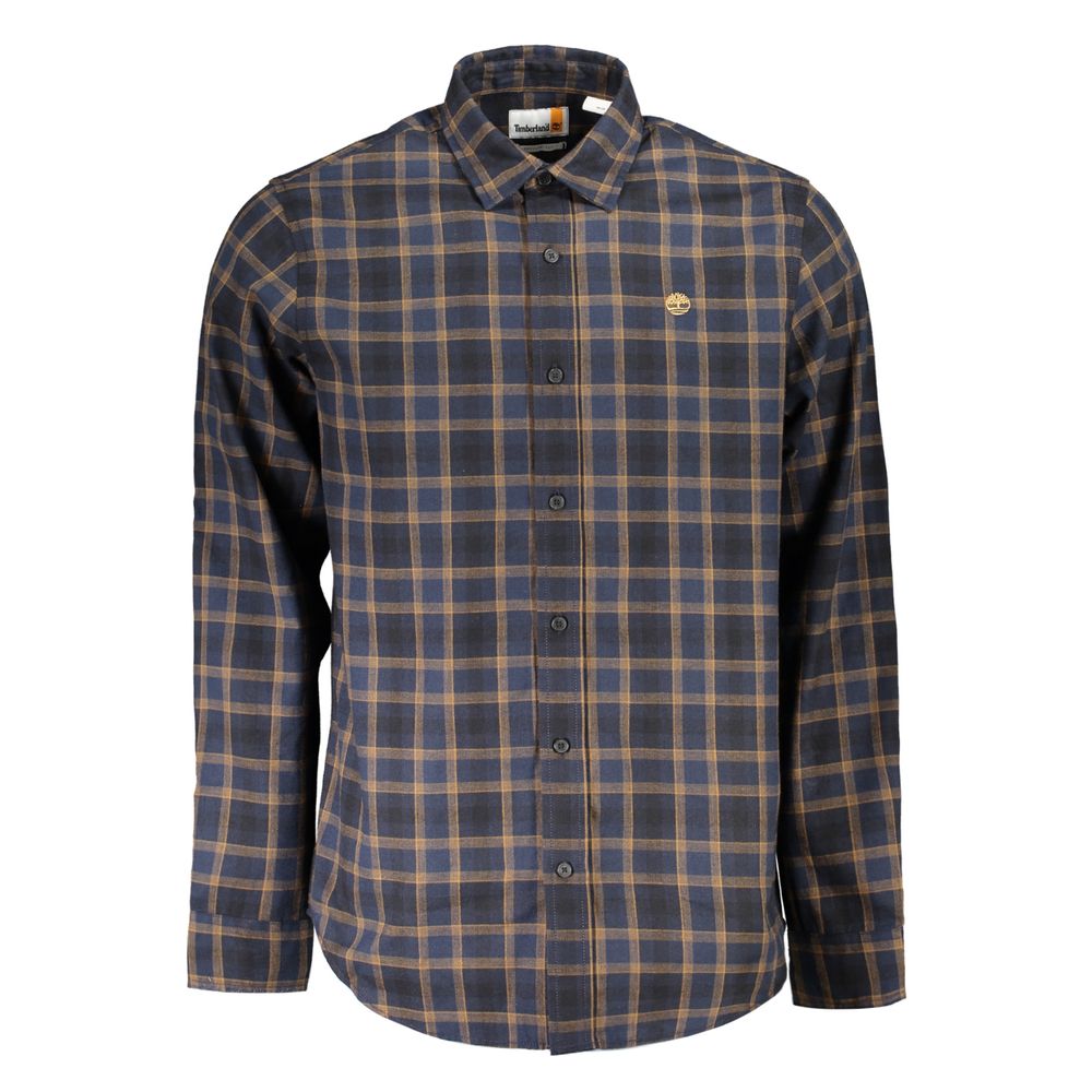 Timberland Blue Cotton Shirt Timberland Dark Slate Gray