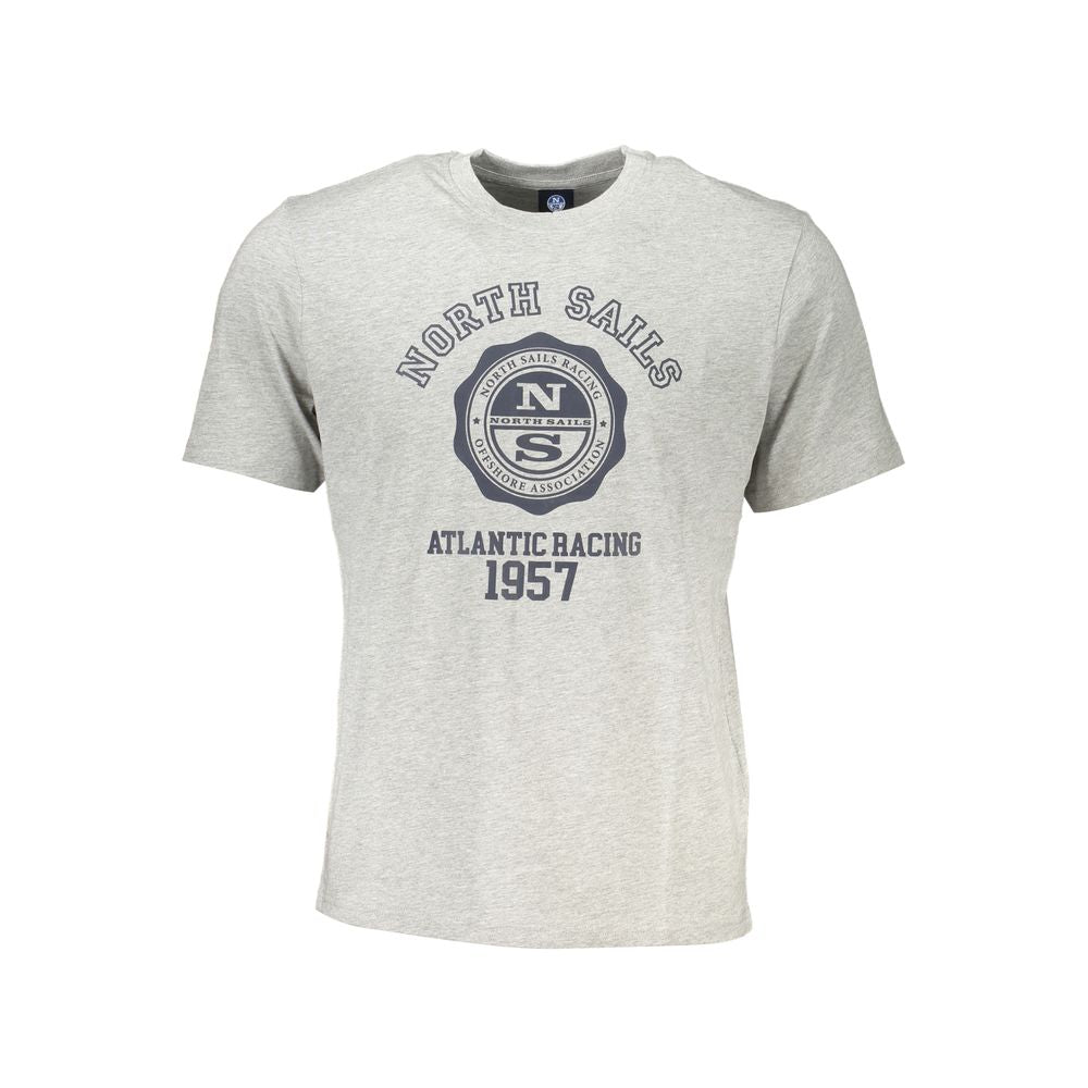 North Sails Gray Cotton T-Shirt North Sails Light Gray