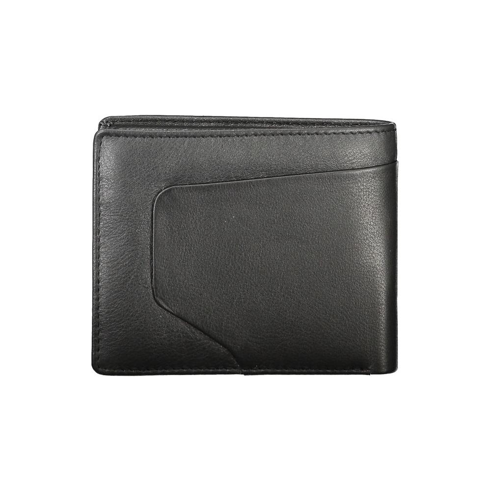 Piquadro Black Leather Men Wallet Piquadro Dark Slate Gray
