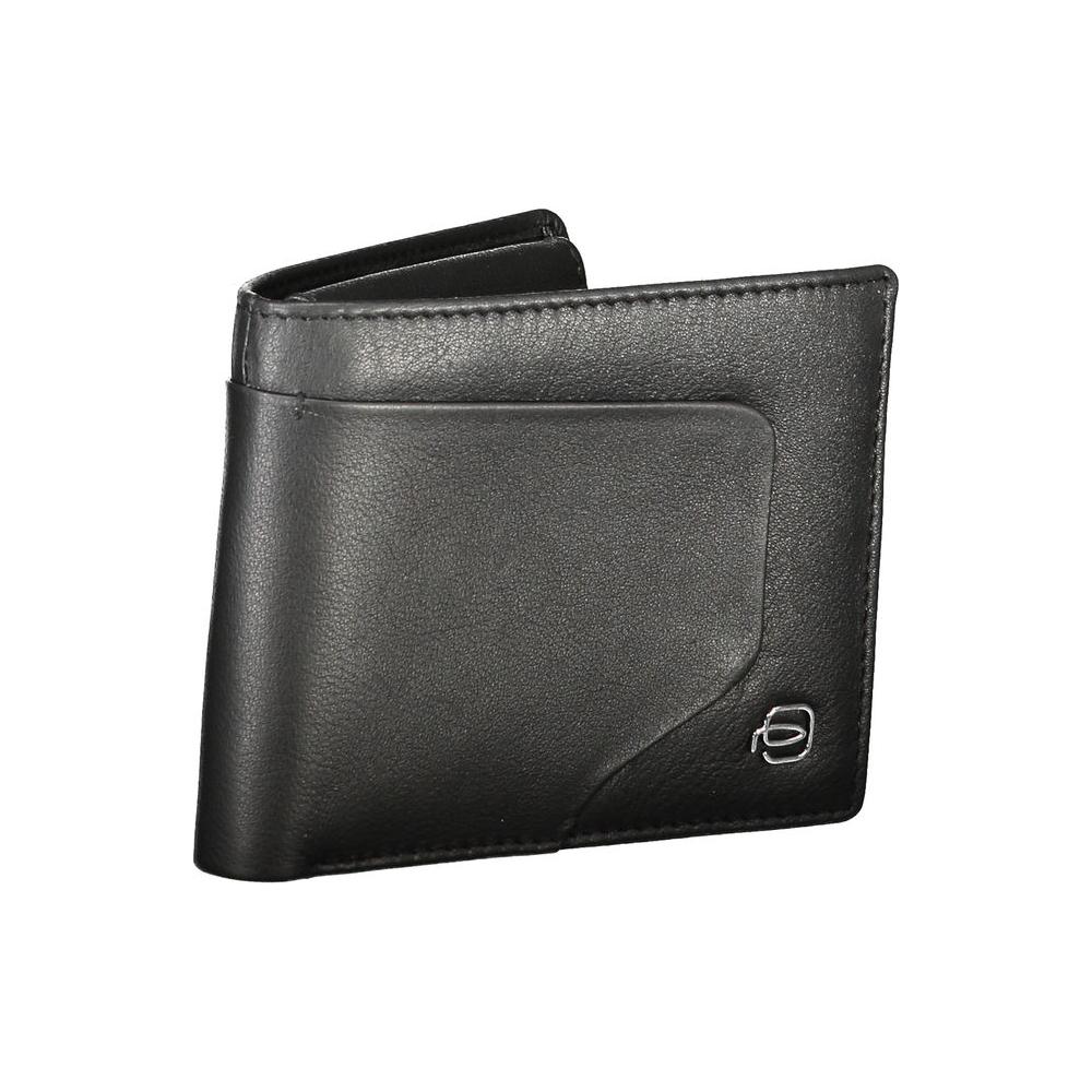 Piquadro Black Leather Men Wallet Piquadro Dark Slate Gray