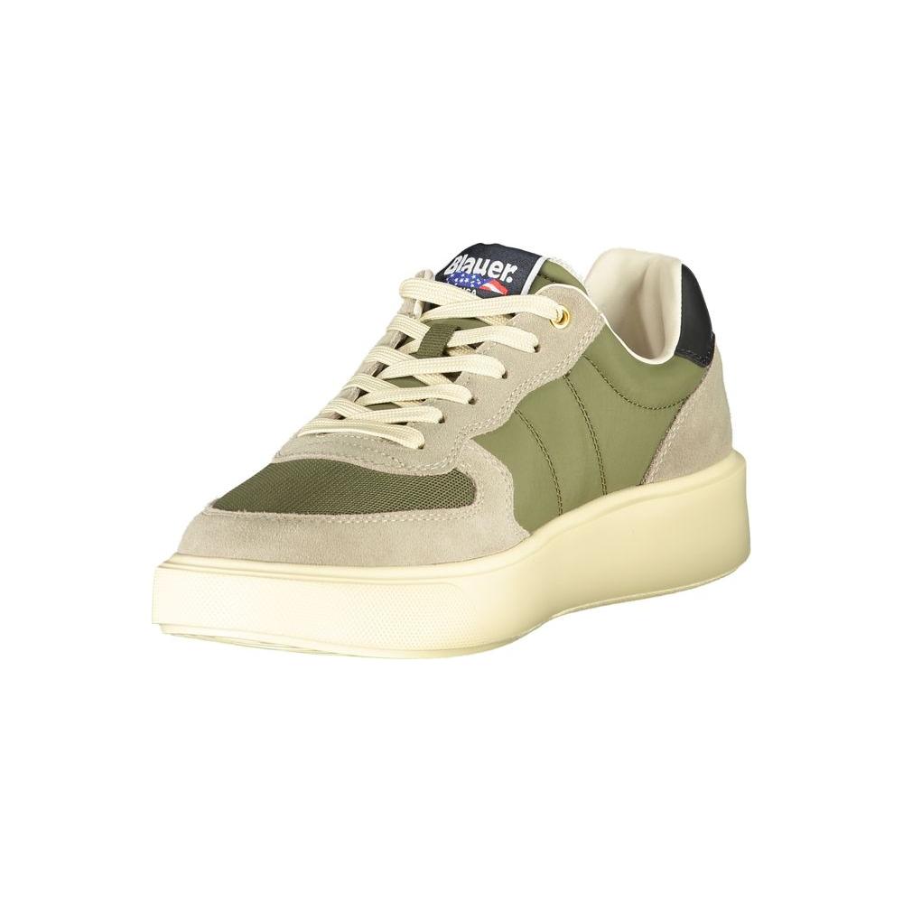 Blauer Green Leather Men Sneaker Blauer Wheat