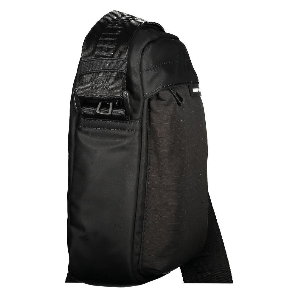 Tommy Hilfiger Black Recycled Polyester Men Shoulder Bag Tommy Hilfiger Dark Slate Gray