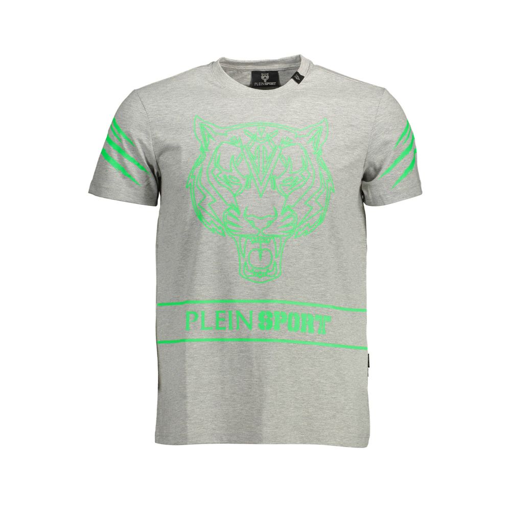Plein Sport Gray Cotton Men T-Shirt Plein Sport Dark Gray