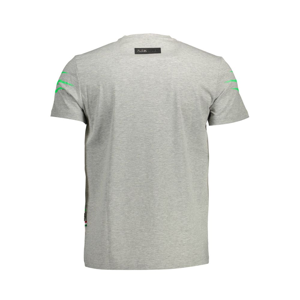 Plein Sport Gray Cotton Men T-Shirt Plein Sport Gray