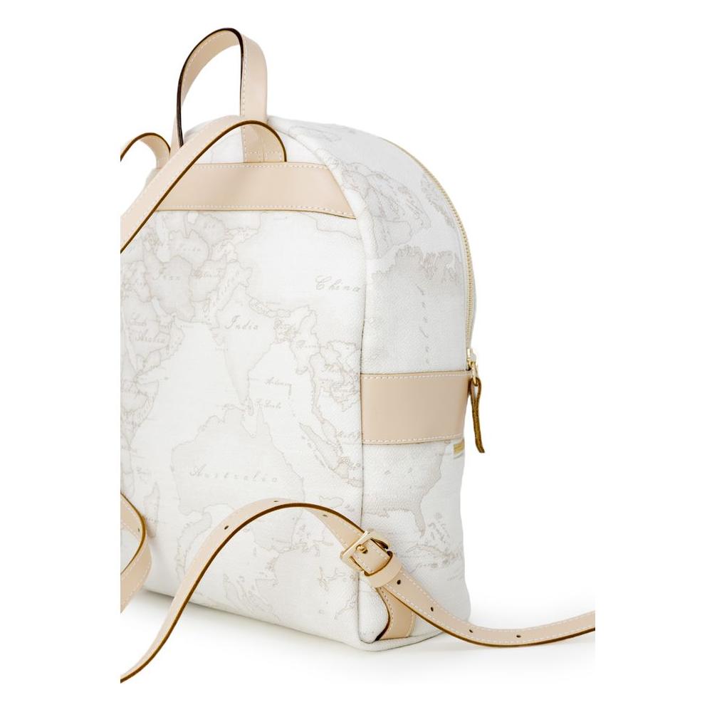 Alviero Martini Prima Classe White Leather Backpack Alviero Martini Prima Classe Light Gray