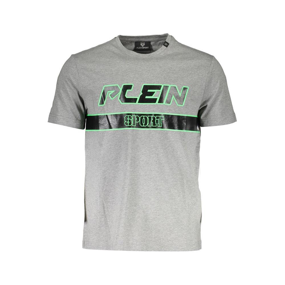 Plein Sport Gray Cotton Men T-Shirt Plein Sport Dark Gray