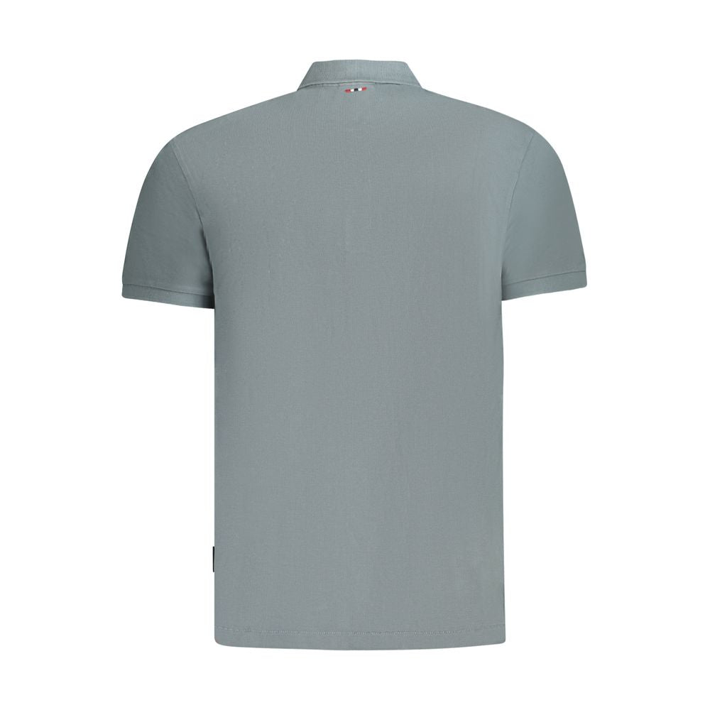 Napapijri Gray Cotton Mens Polo Shirt Napapijri Light Slate Gray