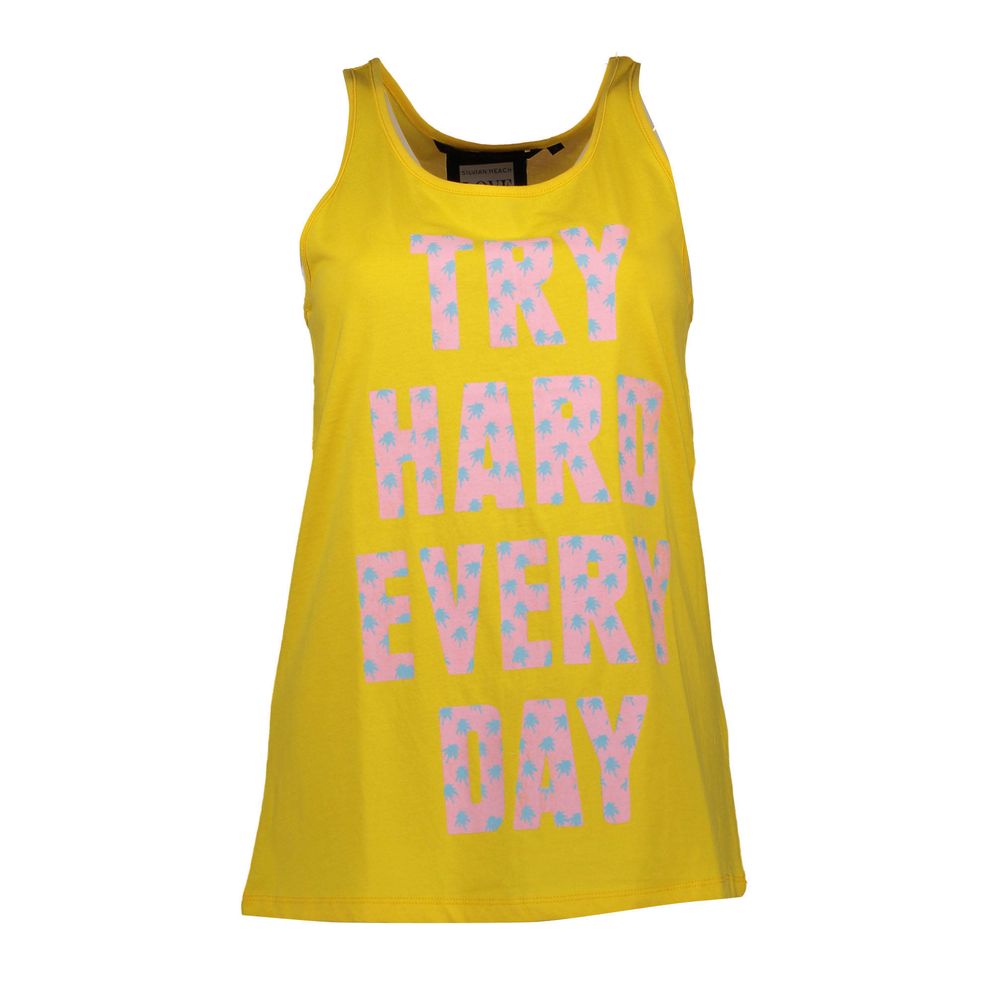 Silvian Heach Yellow Cotton Women Top Silvian Heach Goldenrod
