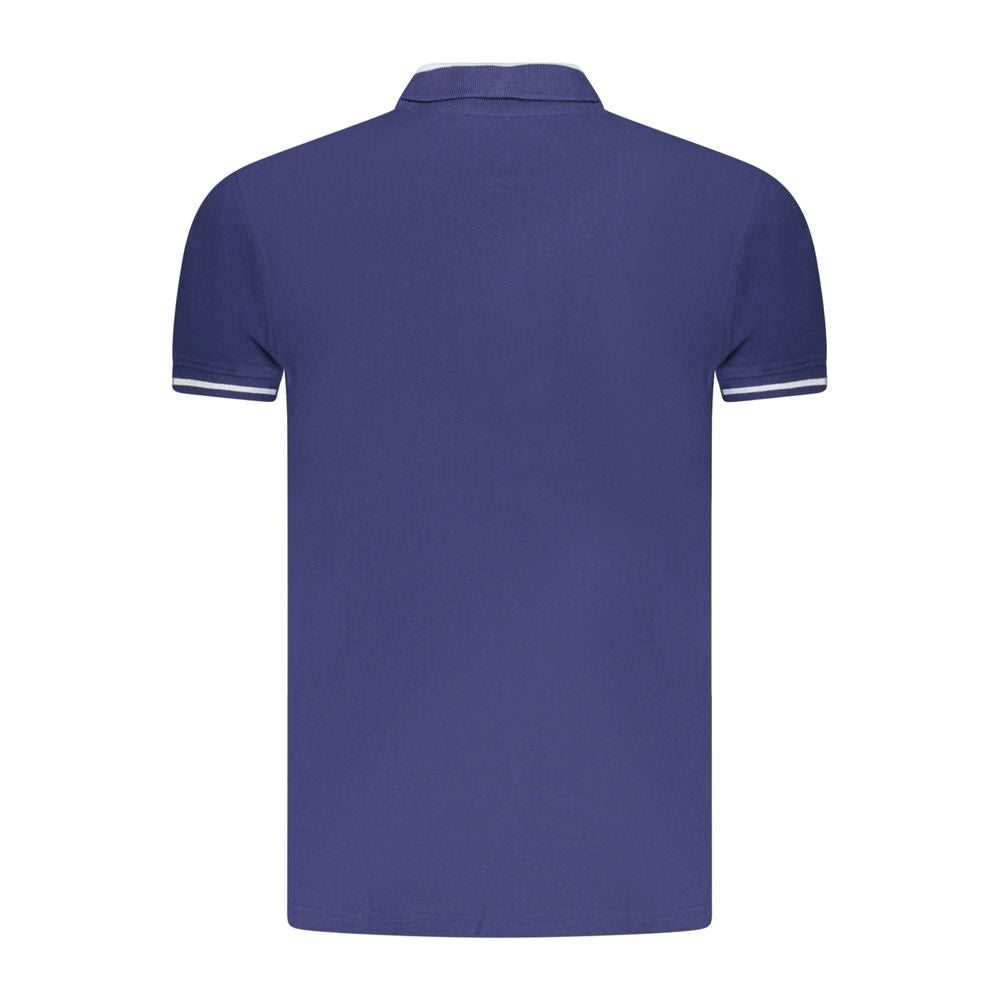 Cavalli Class Blue Cotton Men Polo Shirt Cavalli Class Dark Slate Blue