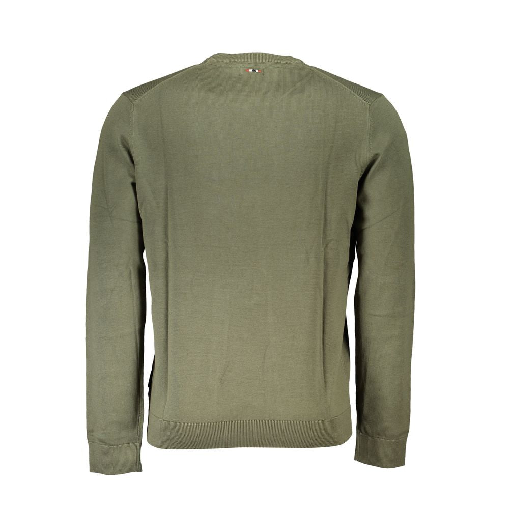 Napapijri Green Cotton Men Sweater Napapijri Dim Gray