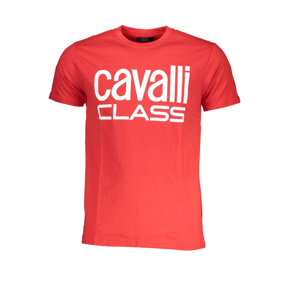 Cavalli Class Red Cotton T-Shirt Cavalli Class Tomato