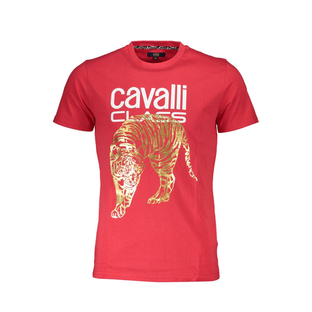Cavalli Class Red Cotton T-Shirt Cavalli Class Maroon