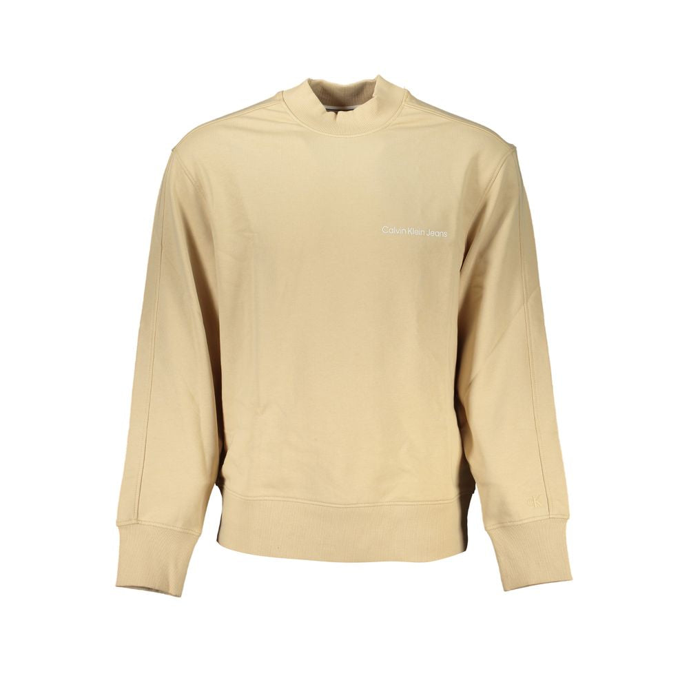 Calvin Klein Beige Crew Neck Logo Sweatshirt Calvin Klein Tan