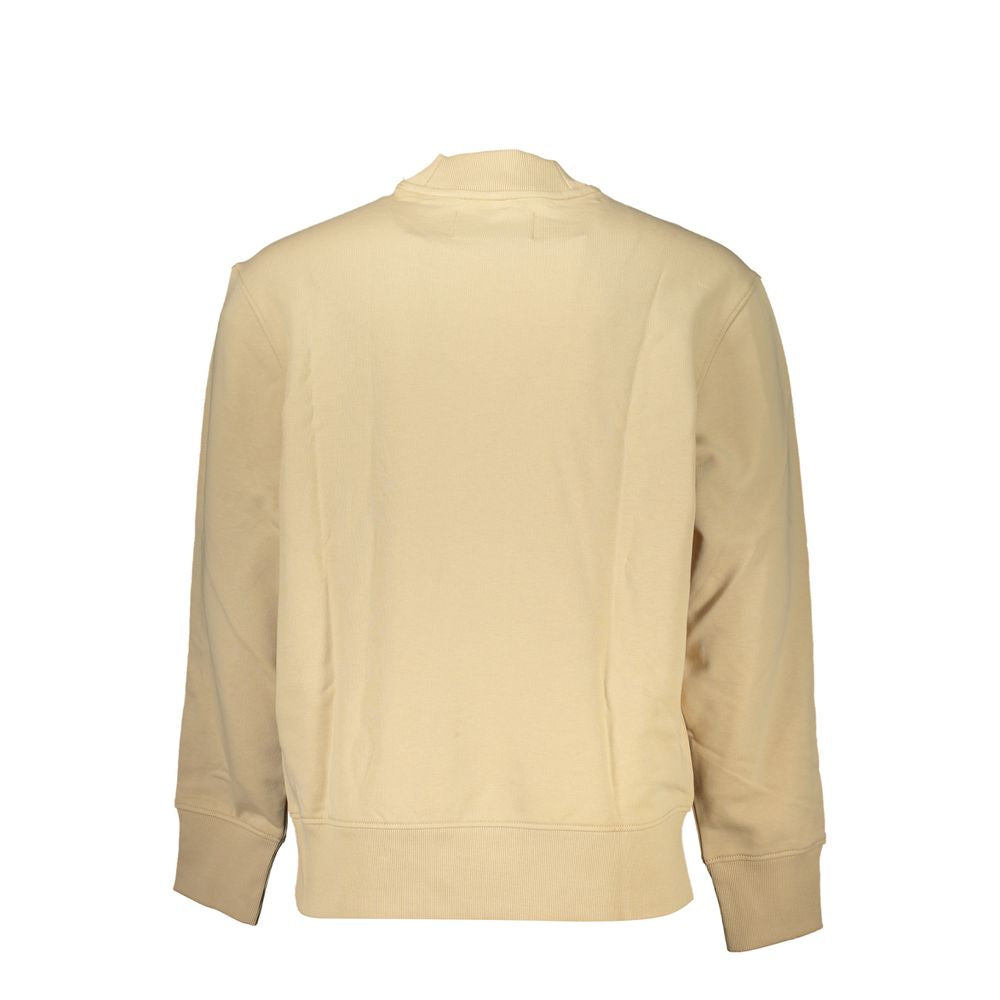 Calvin Klein Beige Crew Neck Logo Sweatshirt Calvin Klein Tan