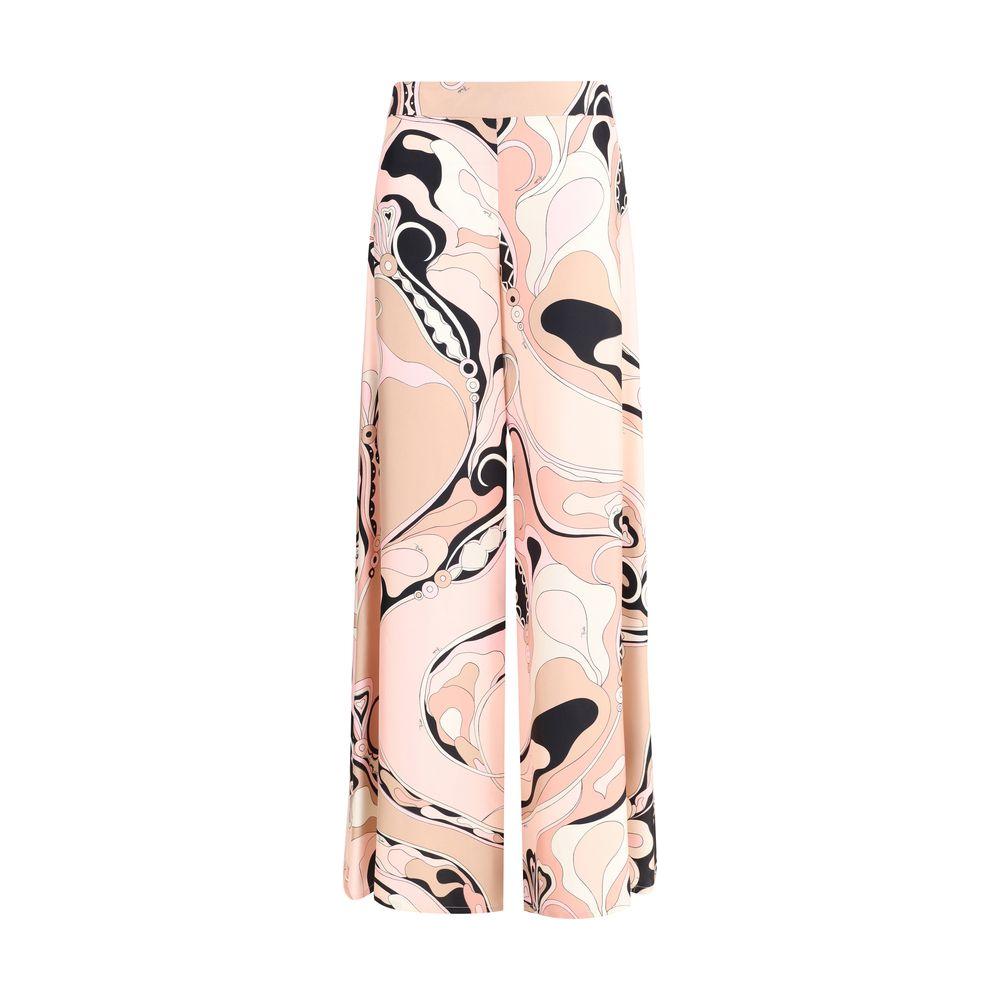 Emilio Pucci Orchid print silk Pants Emilio Pucci Antique White