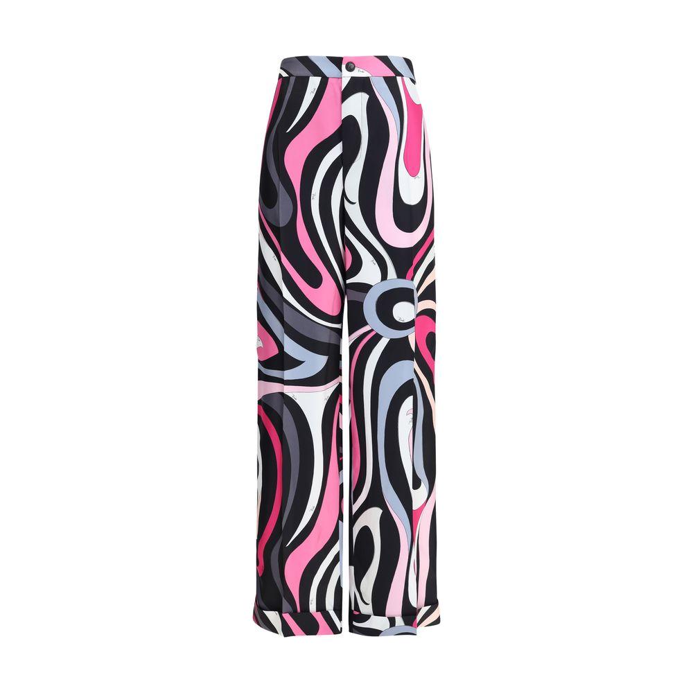 Emilio Pucci Marble print silk Pants Emilio Pucci Dark Slate Gray