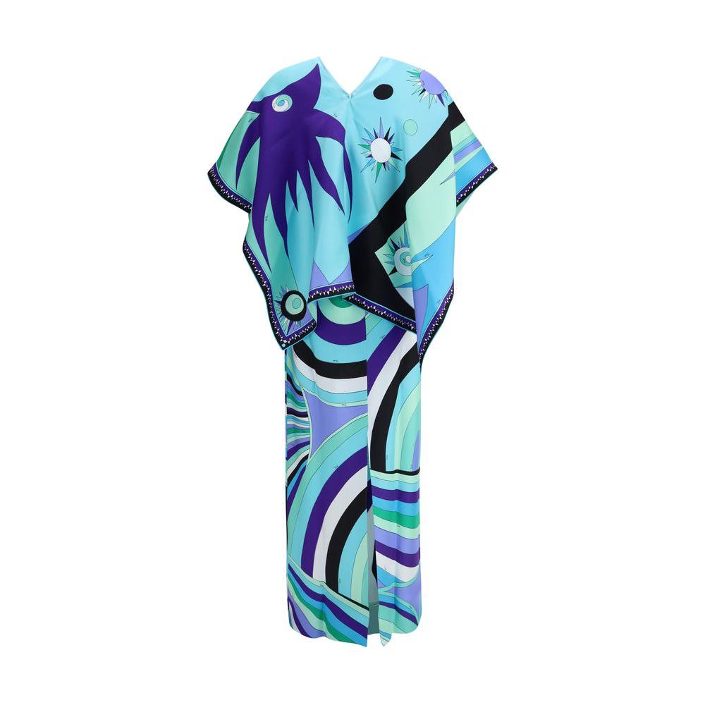 Emilio Pucci Iride print long Dress with cape Emilio Pucci Sky Blue