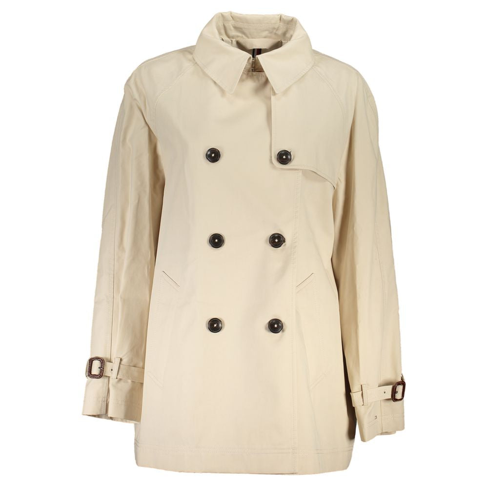 Tommy Hilfiger Beige Cotton Jackets & Coat Tommy Hilfiger Wheat