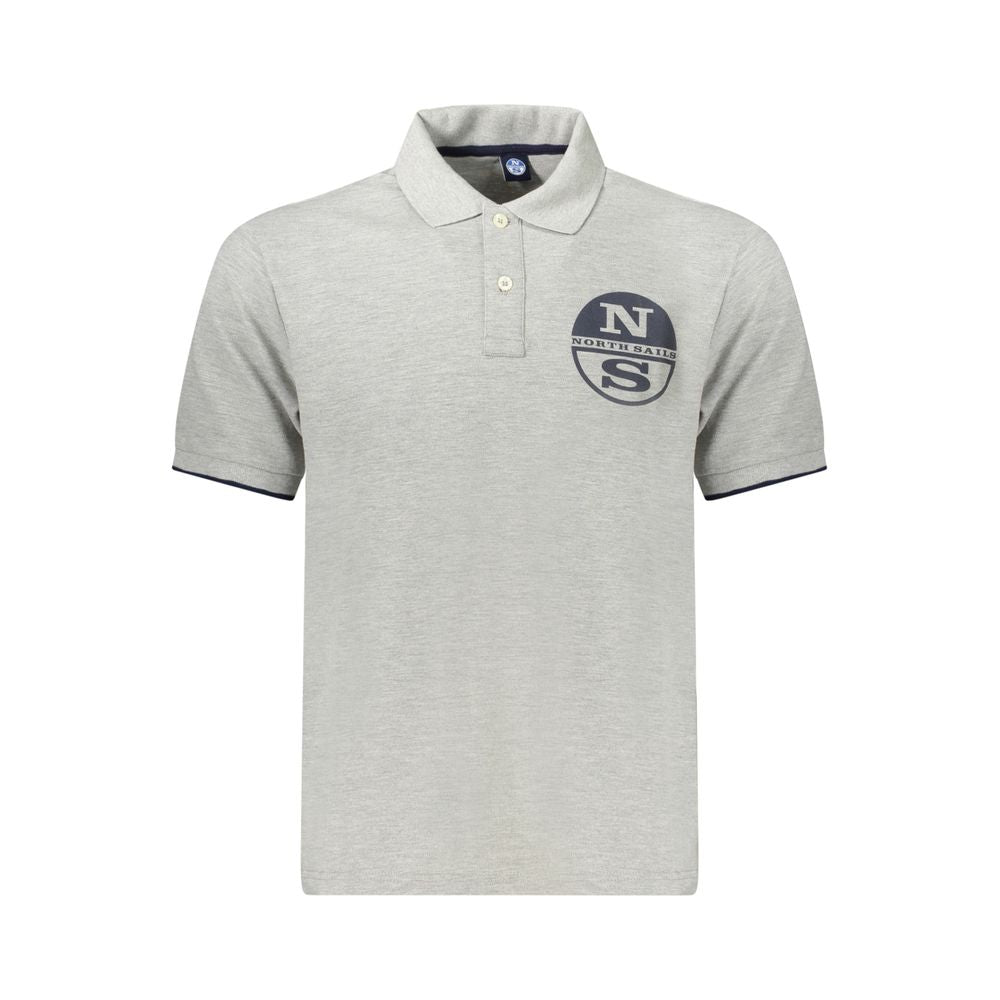 North Sails Gray Cotton Men Polo Shirt North Sails Gray