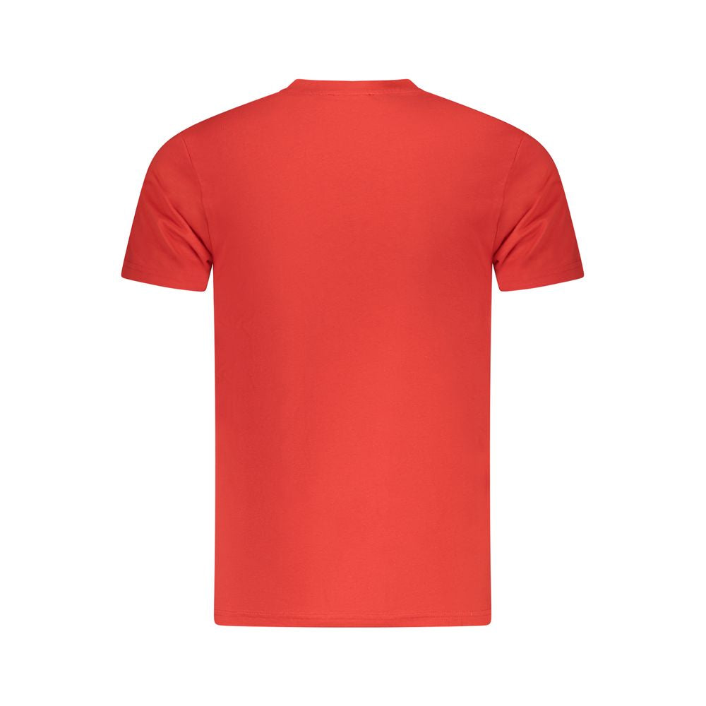 Cavalli Class Red Cotton Men T-Shirt Cavalli Class Tomato