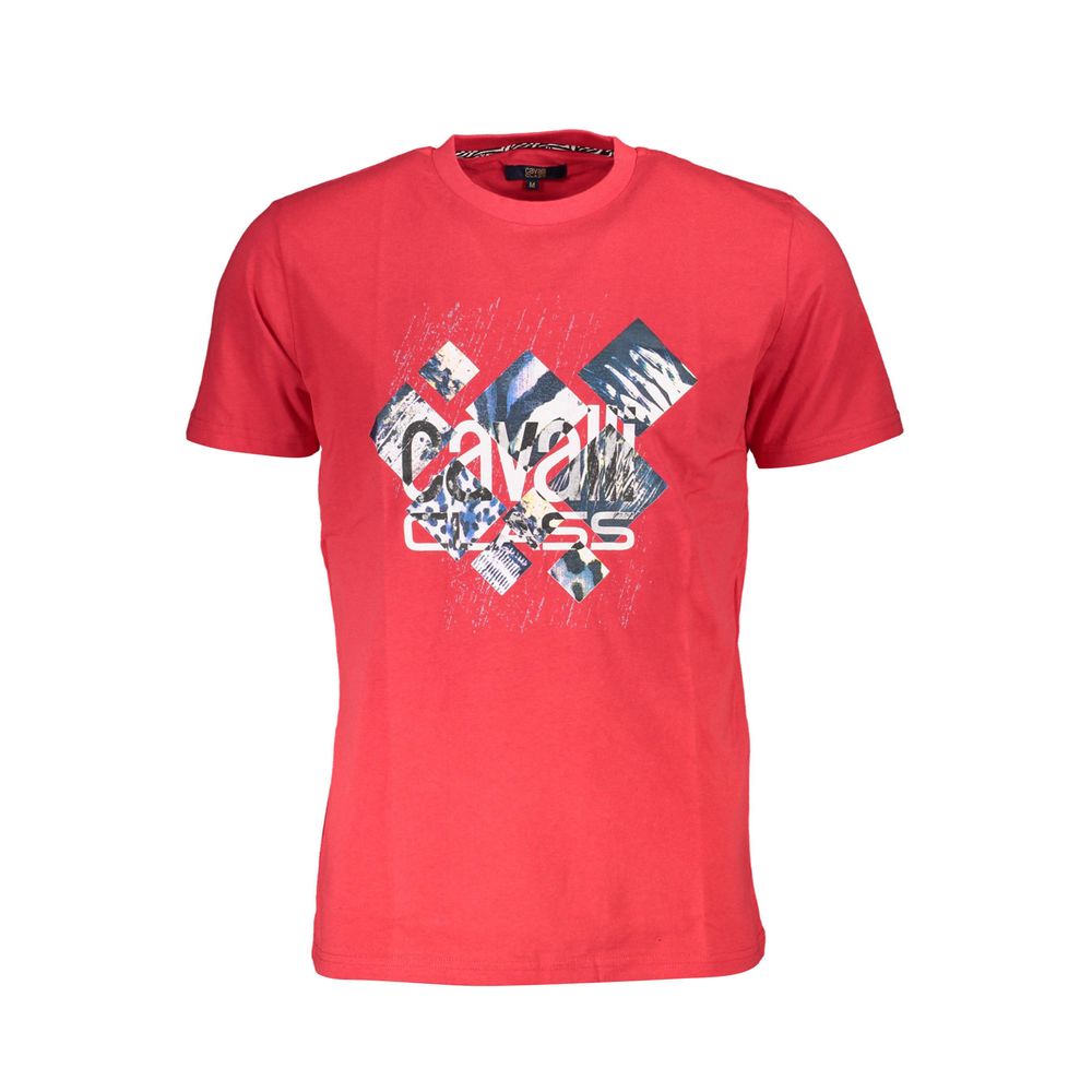 Cavalli Class Red Cotton T-Shirt Cavalli Class Tomato