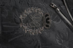 Dolce & Gabbana Black Brocade Cotton Full Zip Biker Jacket