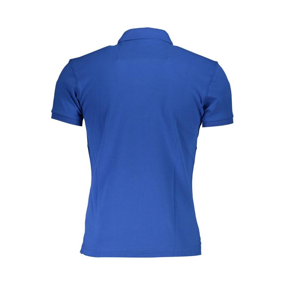 La Martina Blue Cotton Men Polo Shirt La Martina Dark Slate Blue