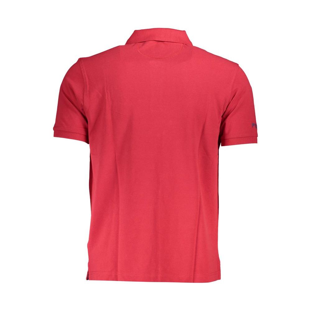 La Martina Red Cotton Men Polo Shirt La Martina Maroon