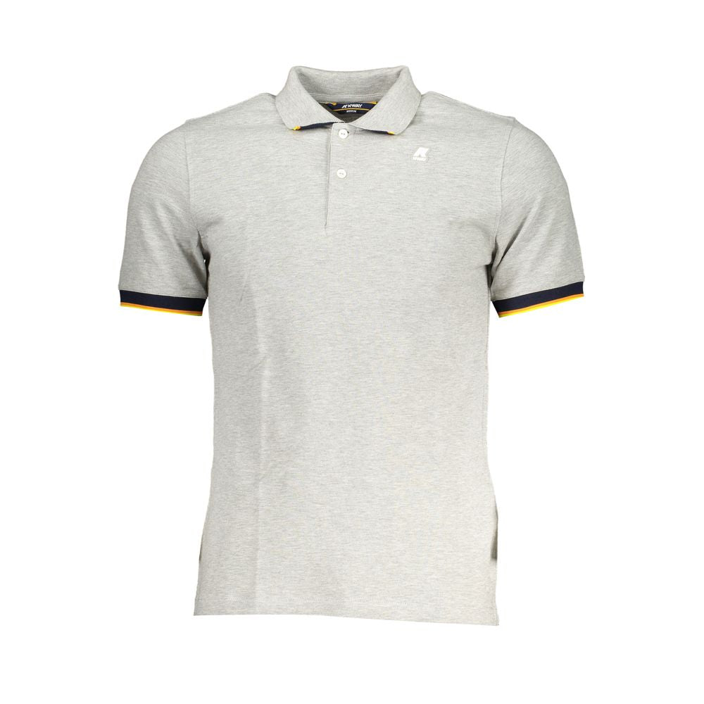 K-WAY Gray Cotton Men Polo Shirt