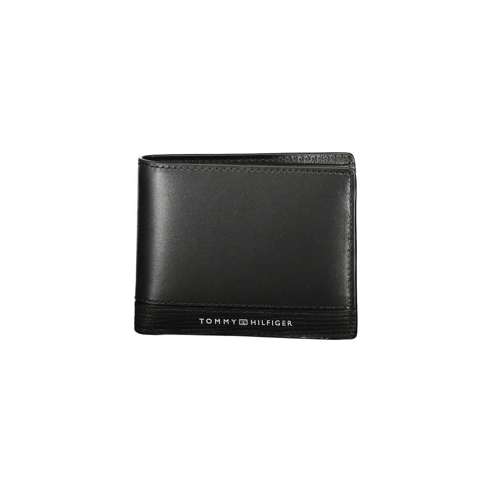 Tommy Hilfiger Black Leather Men Wallet Tommy Hilfiger Dark Slate Gray