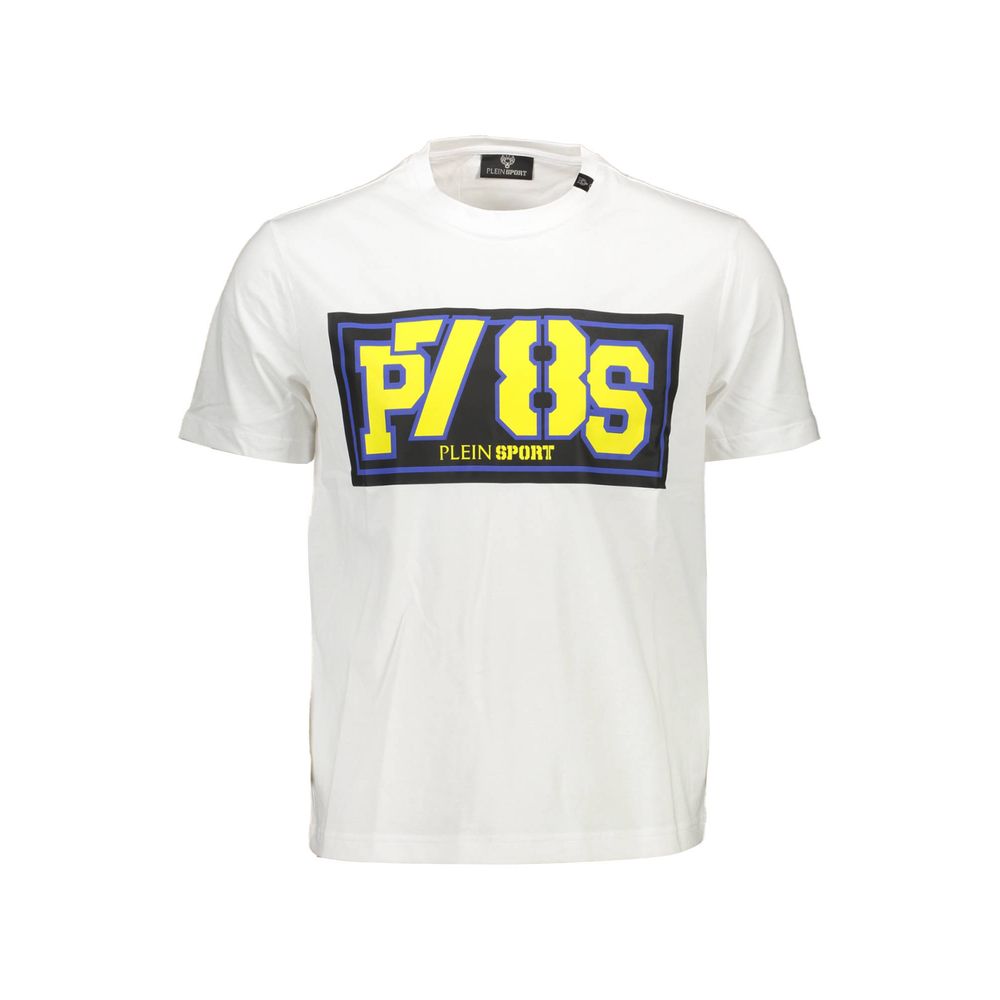 Plein Sport White Cotton Men T-Shirt Plein Sport Beige