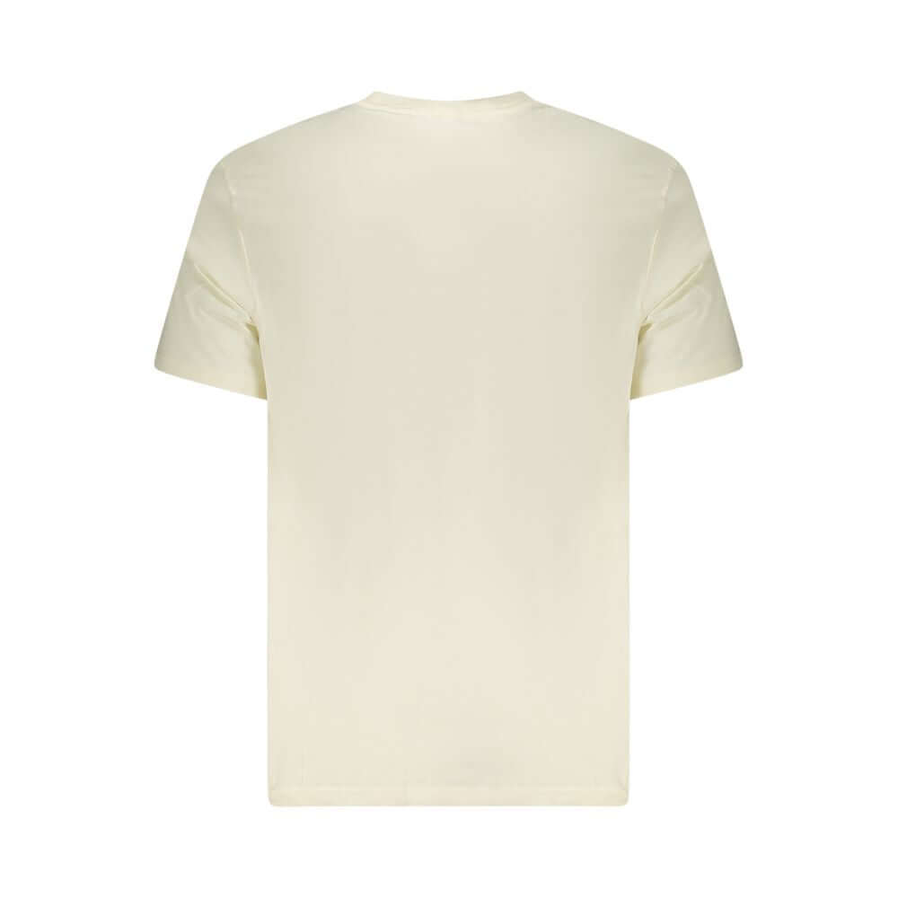 Back view of Lee beige cotton men's T-shirt with short sleeves and regular fit.