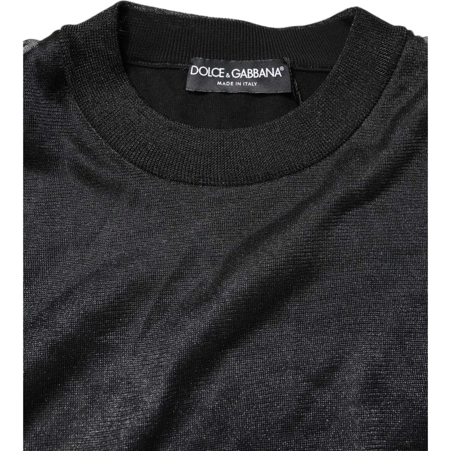 Dolce & Gabbana Black Logo Knitted Crewneck Pullover Sweater TSH87201-48