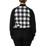 Dolce & Gabbana Black White Check Floral Button Down Jacket JKT41445-36
