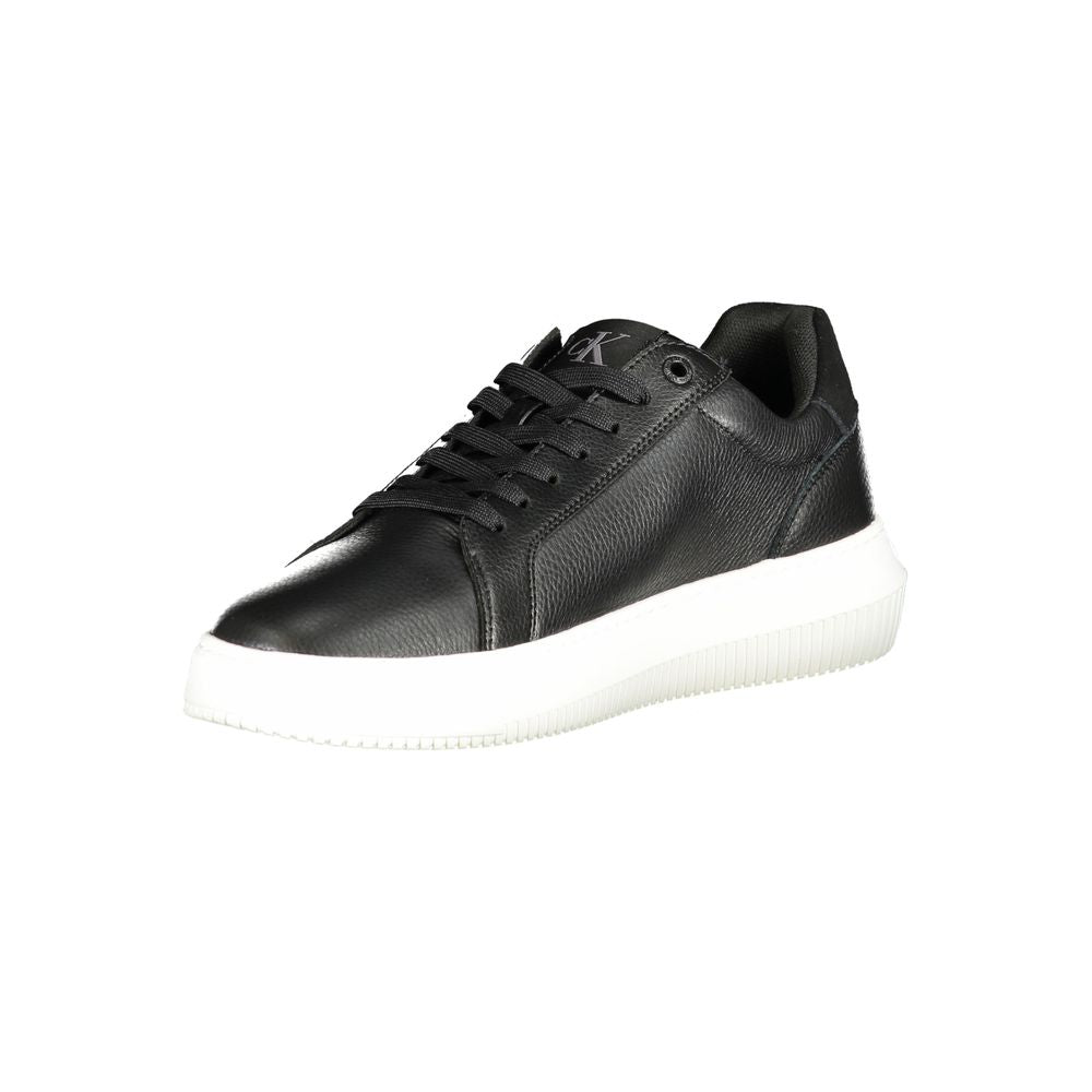 Calvin Klein black polyethylene men's sneaker with sleek design and removable insole.
