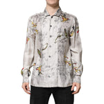 Dolce & Gabbana Multicolor Silk Printed Button Down Shirt TSH90447-4